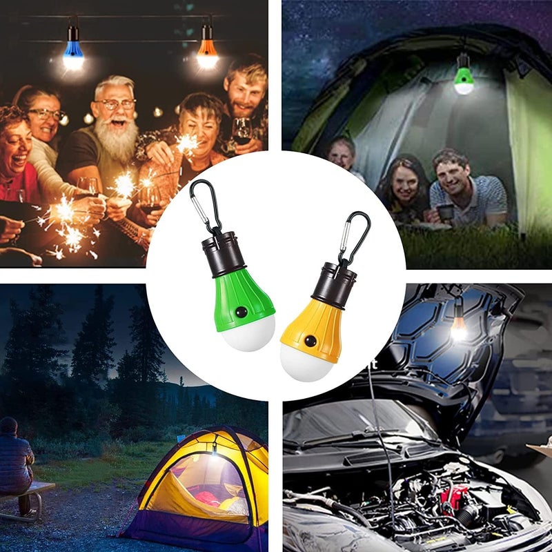 Jarxin LED Camping Tent Lantern, Portable Outdoor Waterproof Emergency Light Bulb, Battery Powered with Clip Hook, Super Bright, for Hiking, Party，Camping, Fishing, Power Failure (5 Packs, Multi-Color) - Image 2